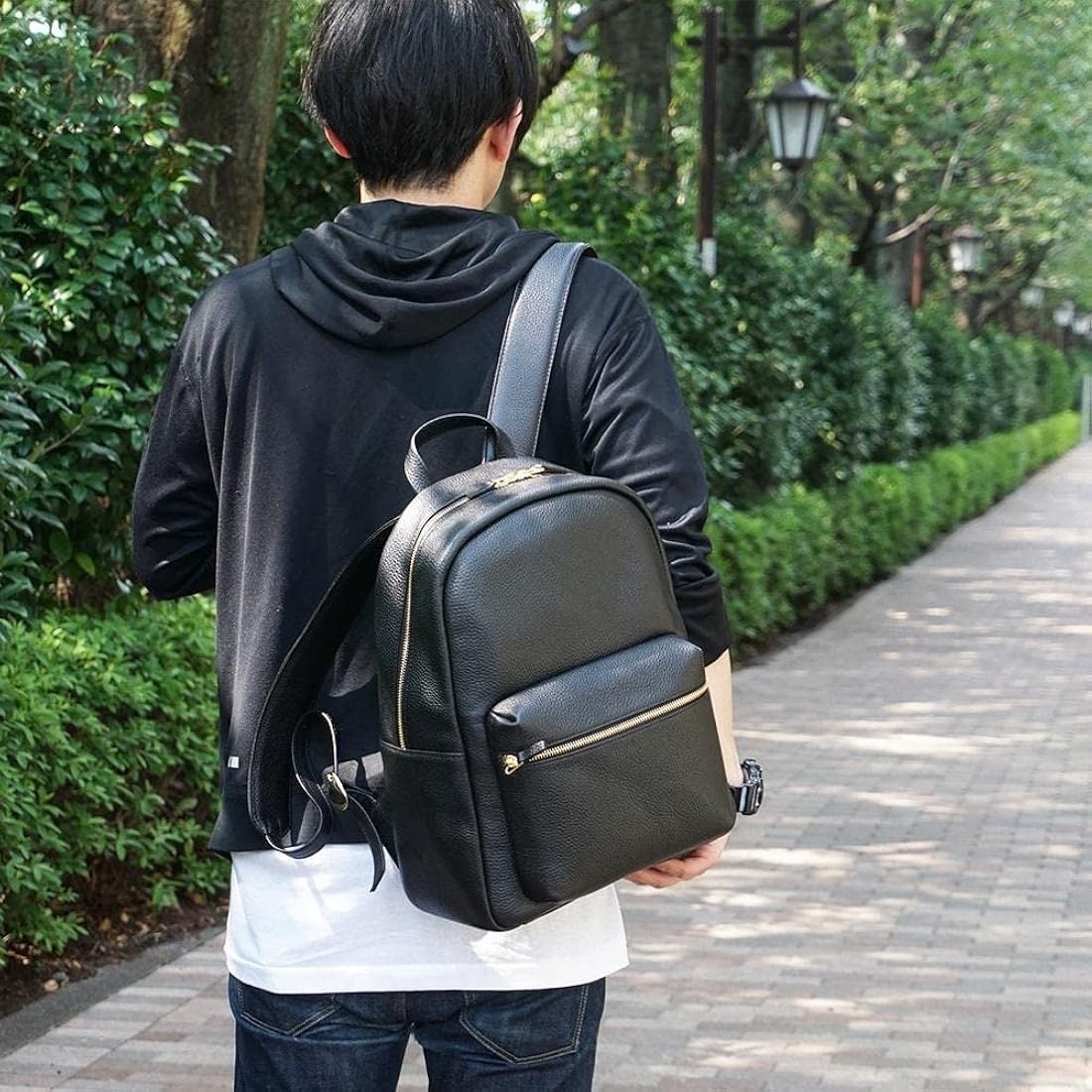 Amazon.co.jp: [HushTug] レザー リュック 「 シンプル な メンズ 本 ...
